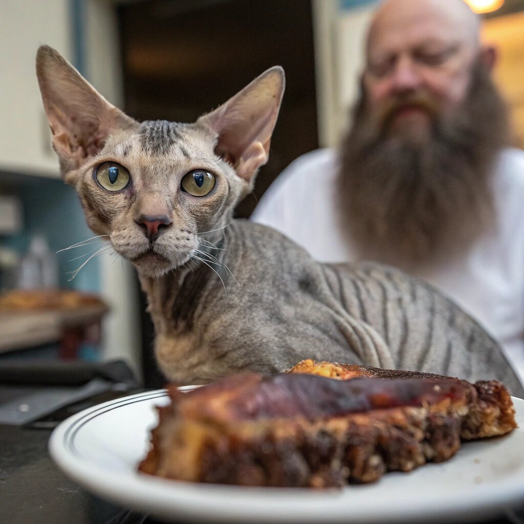 Котик, хватай свинину! А то Тепляков всё съест!