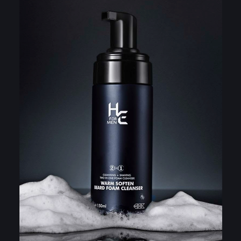 Теплая смягчающая пенка для бритья и очищения бороды и бритья 2в1 от бренда He for Men