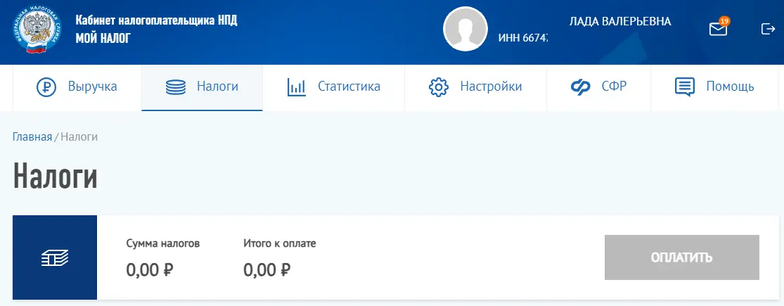 Продажа есть, а налога нет. Хоть плачь. Фото: lknpd. nalog.ru