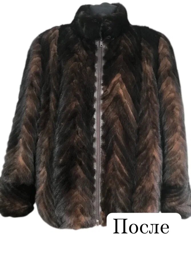 Переделка пальто из хвостиков норки. Ателье Ирины Берзиной.