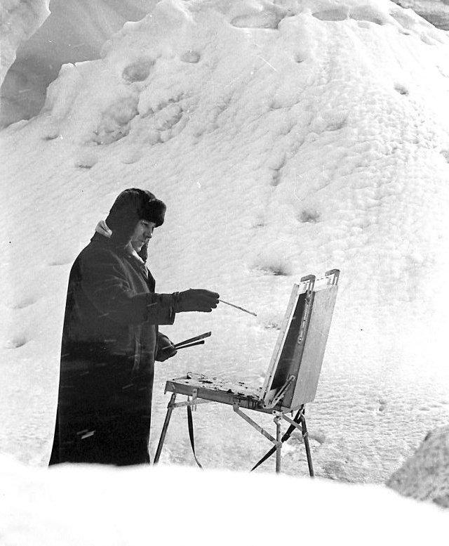 Николай Лой на пленэре. Источник: museumsrussian.blogspot.com