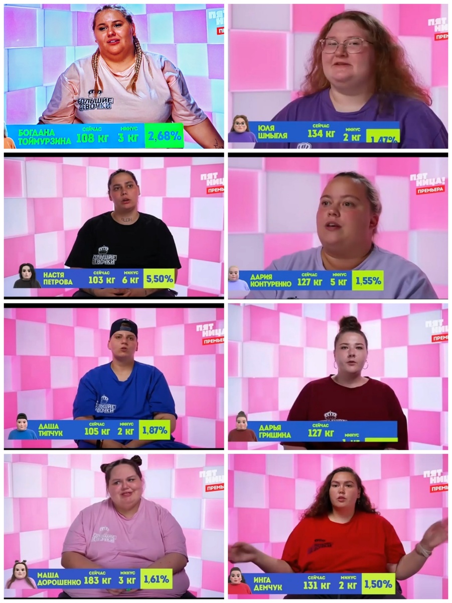 Все фото от автора из программы "Большие девочки" на канале Пятница.