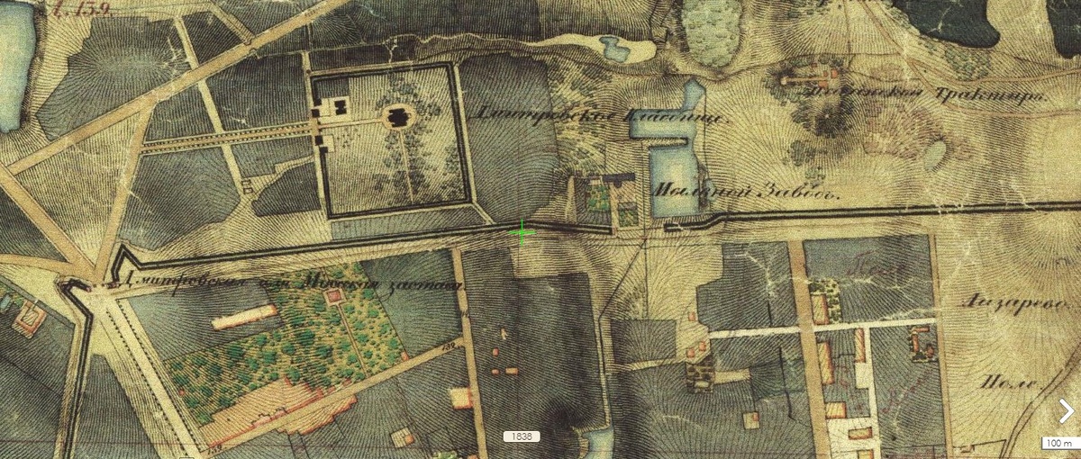 Некрополь на карте 1838 года
