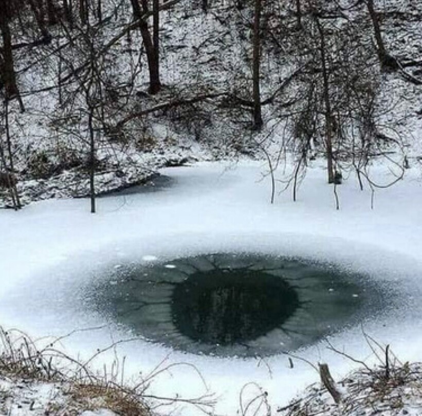 Промерзание водоёма - от берега к центру
