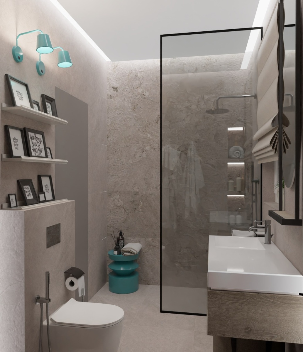 Проект «Дали Керамика»: керамогранит ASH white от польского бренда Limone, керамогранит AMARILLO от фабрики Идальго 