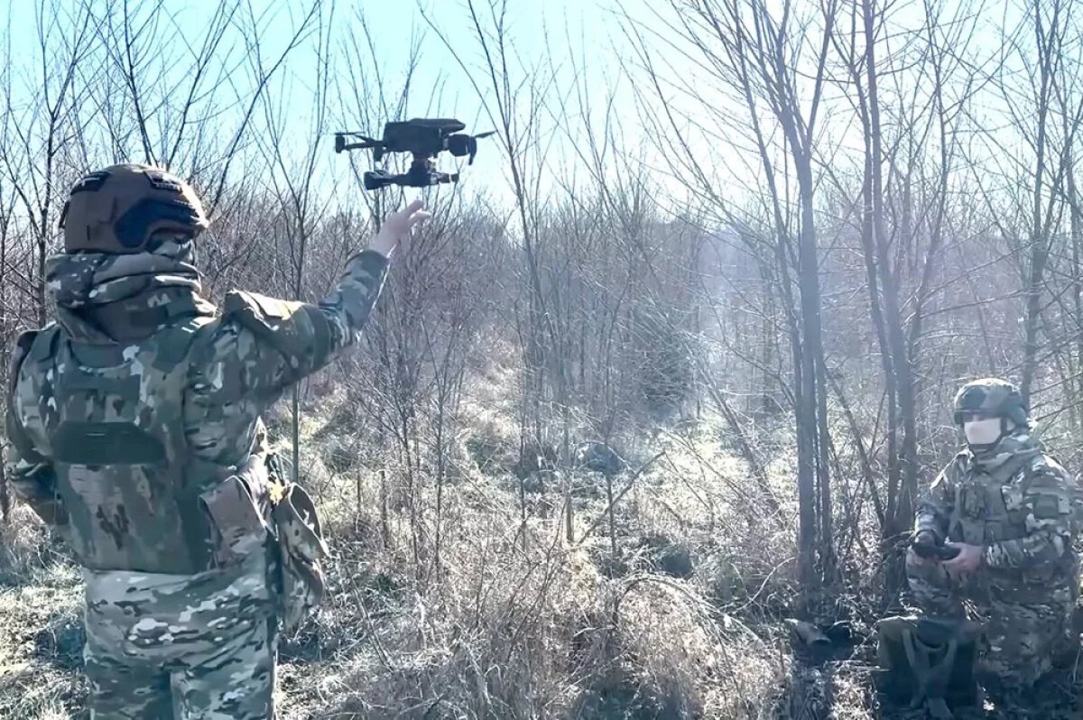     Взлет боевого беспилотника.