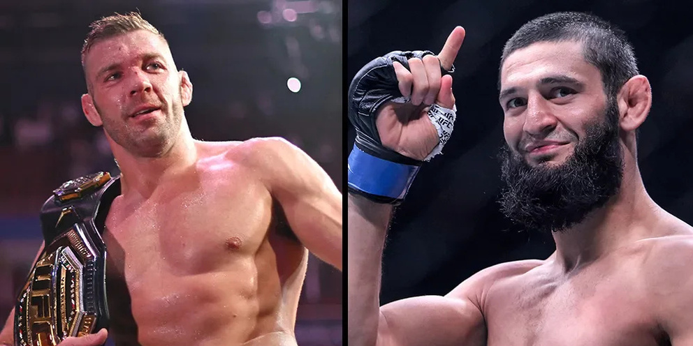 Хамзат Чимаев - справа, Дю Плесси - слева