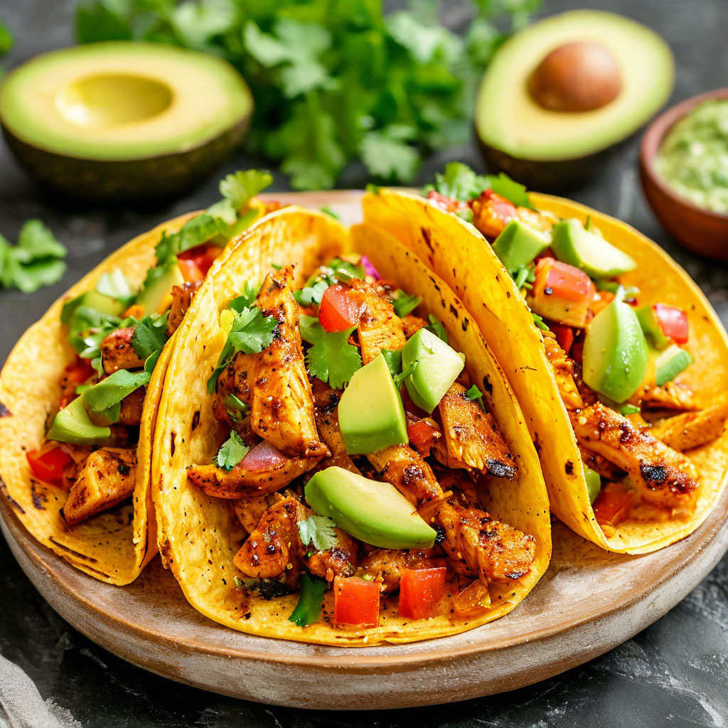 Тако с курицей и авокадо 🥑