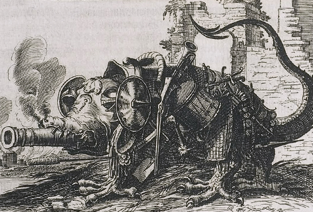 Гравюра «Аллегория войны» из сочинения Георга Филиппа Харсдёрфера «Женские диалоги»