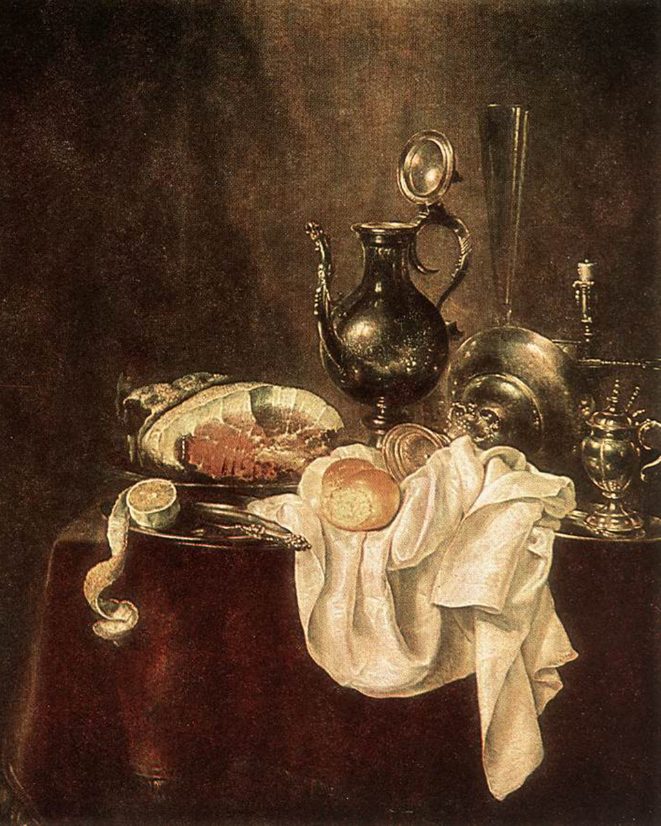 Pushkin Museum of Fine Arts / Public domain / Wikimedia Commons📷Геррит Виллемс Хеда. Ветчина и серебряная посуда. 1649