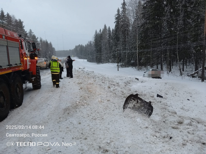    Медики и пожарные работали на месте ДТП в КарелииОПС по Пряжинскому району