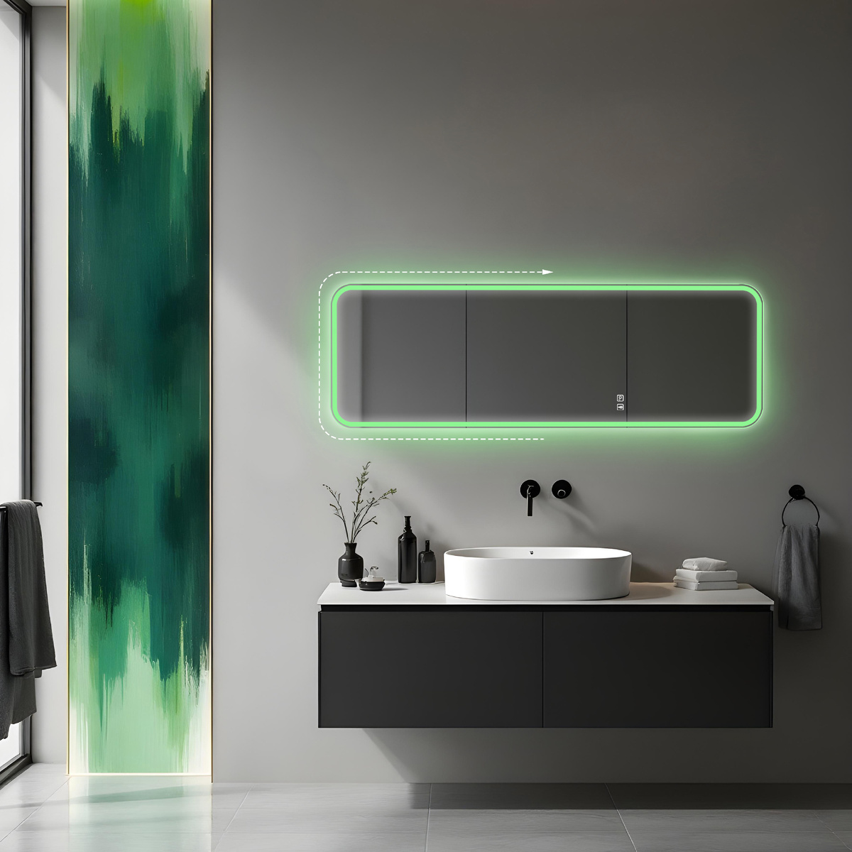 Зеркала с подсветкой RGB и опцией «бегущий свет» способны создавать уникальные цветовые сценарии 