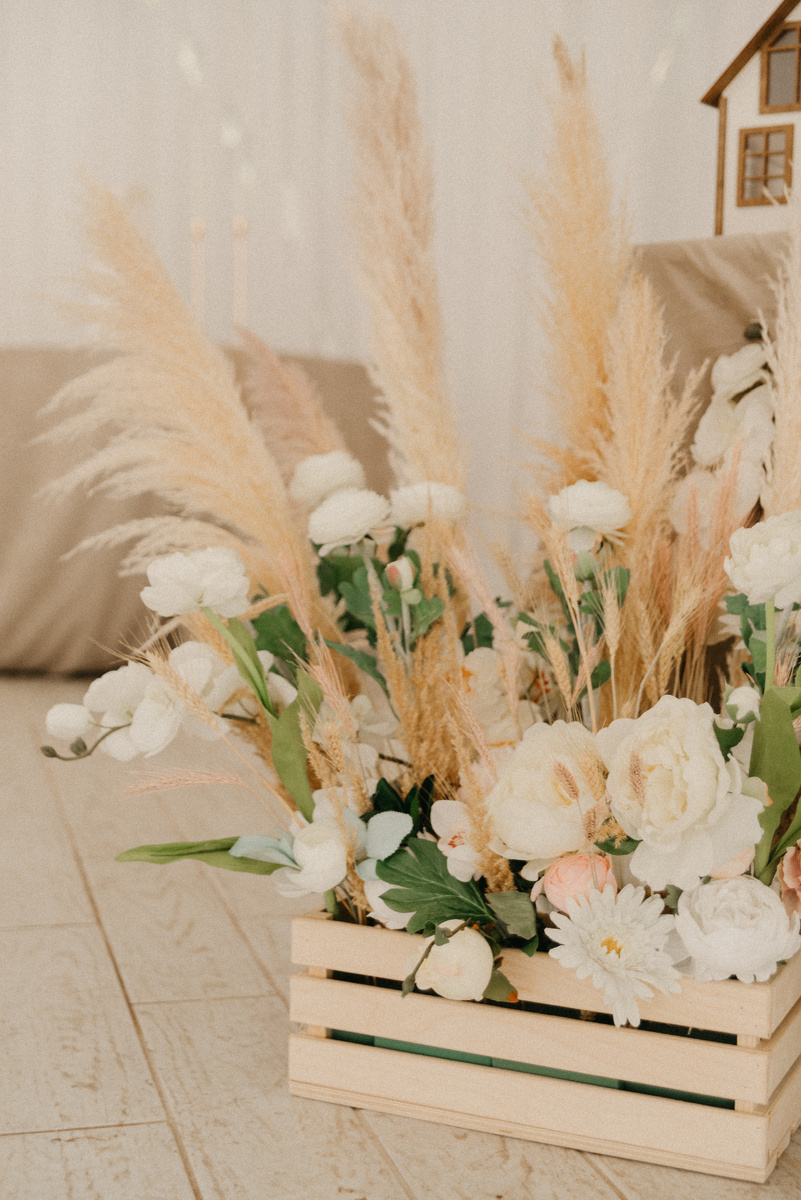 Композиции в деревянных ящичках