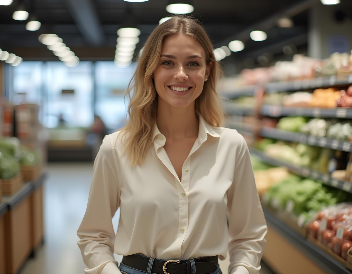 Мерчендайзер в продуктовом супермаркете