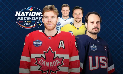 Представители сборных Канады, США, Швеции и Финляндии.