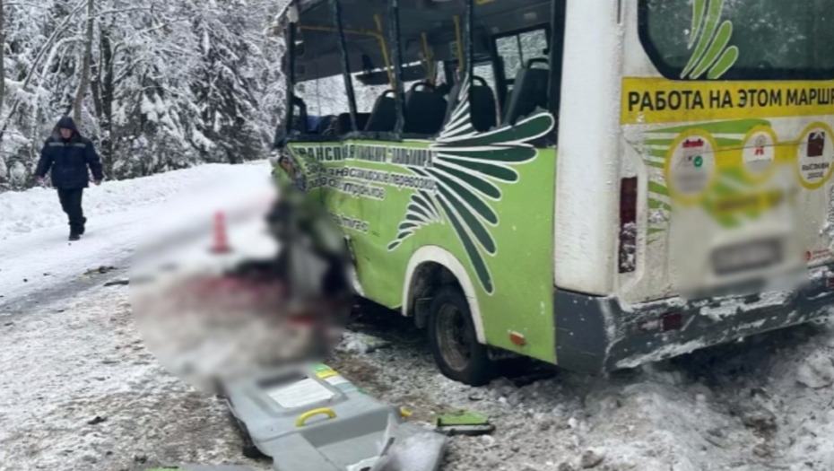    Авария у деревни Паша, 14 февраля 2025 Автор фото: скриншот видео МВД