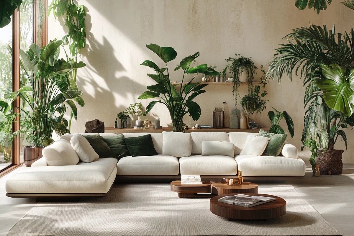 Роскошная "биофильная" гостиная