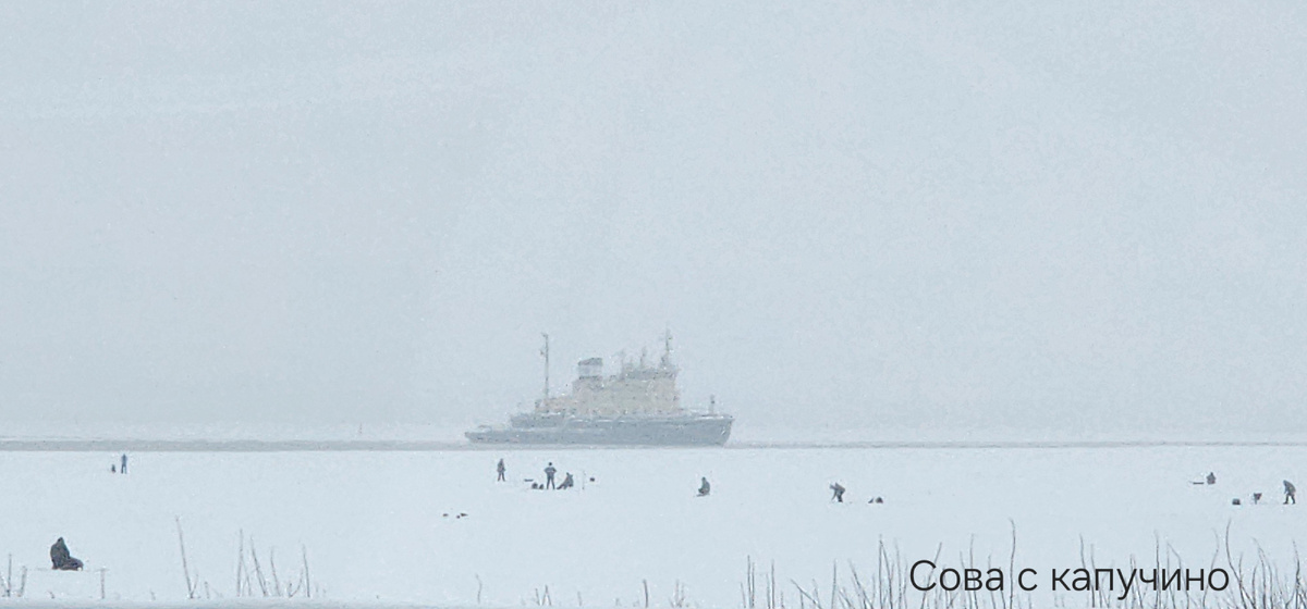 Там, где море сливается с небом...Фото сделано вчера, когда ехали по кольцевой дороге Петербурга, мимо Кронштадта. Бело-серое небо и точно такое же море. 