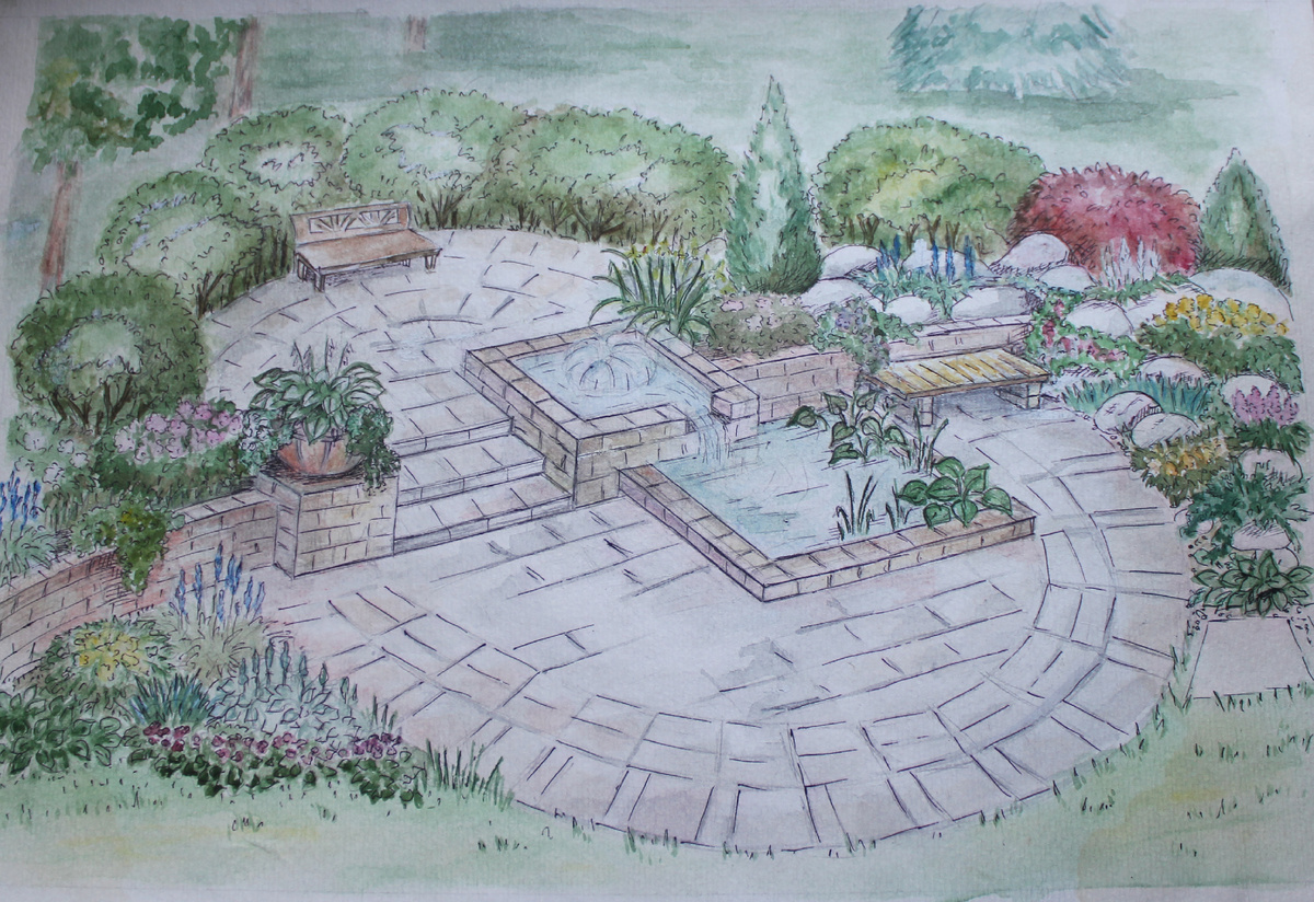 Водоем в двух уровнях