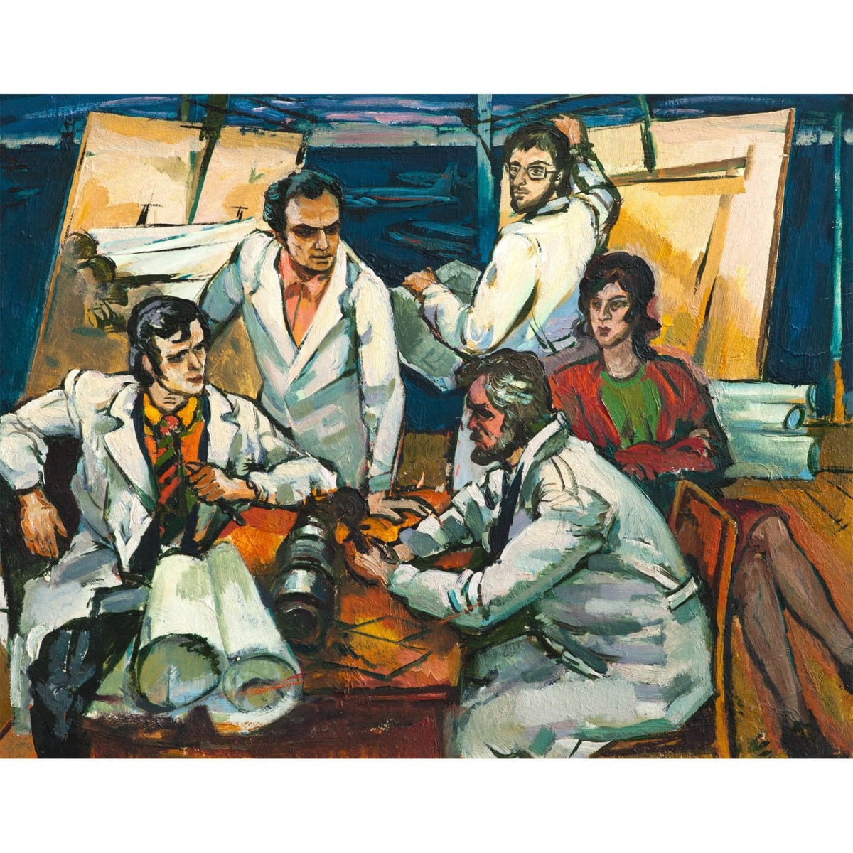 Филлипов Ю.И., этюд к картине "Инженеры-конструкторы", 1978