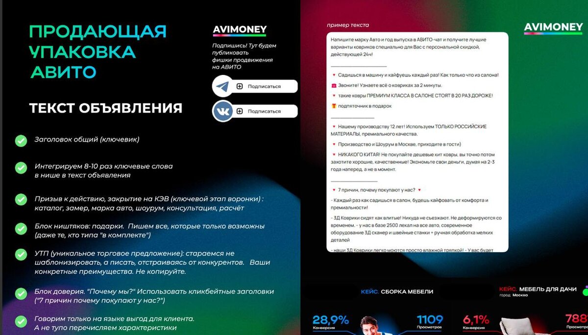 Скрин из чек-листа по упаковке АВИТО