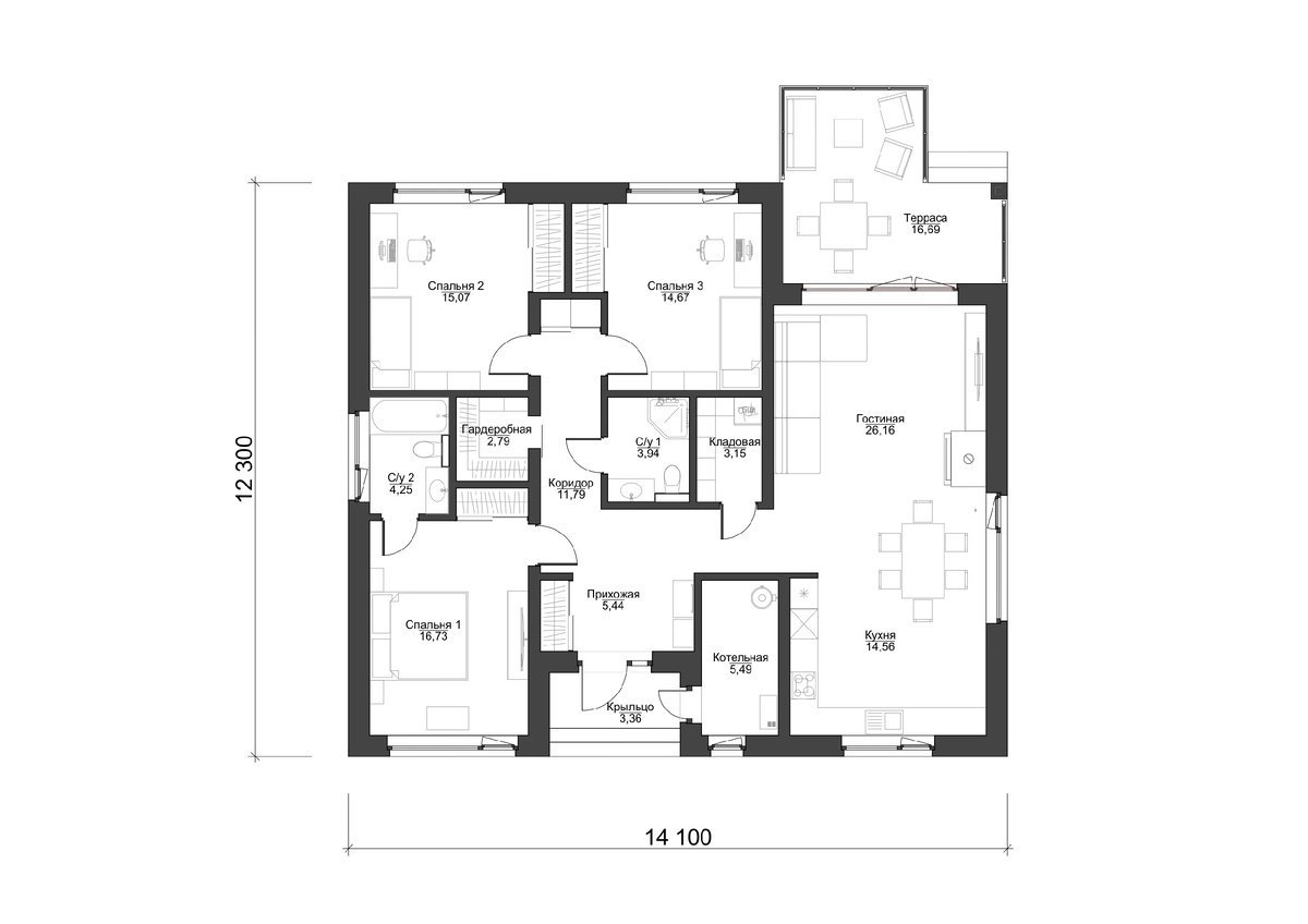 Зеркальная планировка