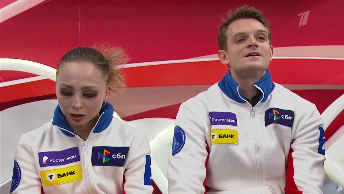 Александра Бойкова и Дмитрий Козловский. Фото: стоп-кадр прямого эфира "Первого канала"