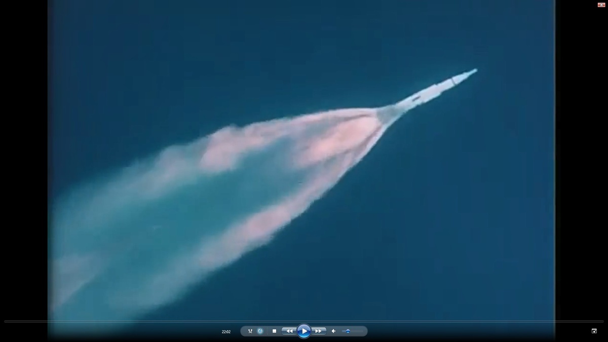 Данный кадр соответствует 123,7 секунде полёта.