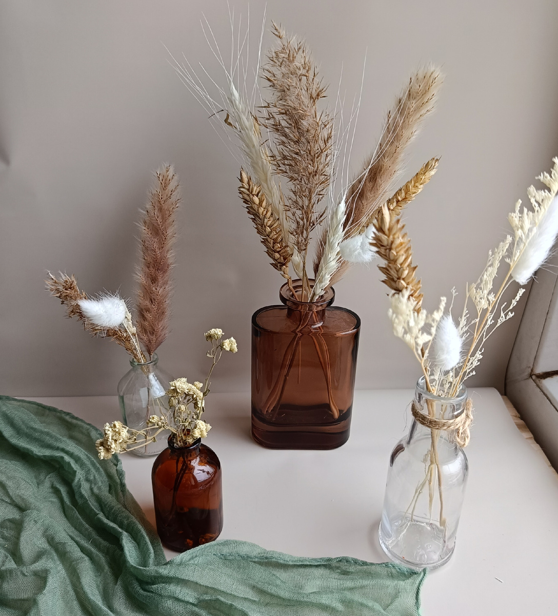 Вазочки с сухоцветами