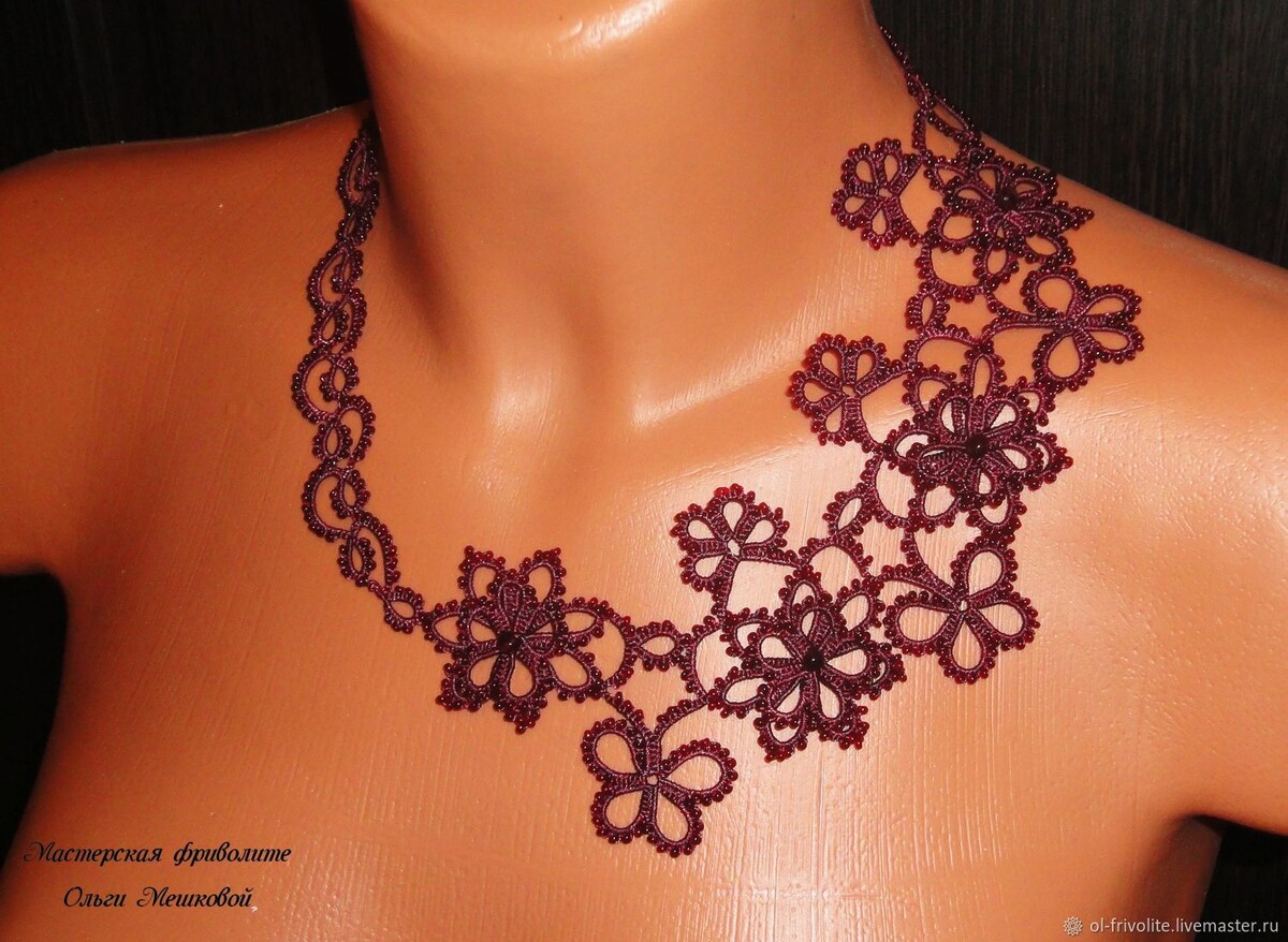    Чокер с камнем: искусство фриволите для каждого