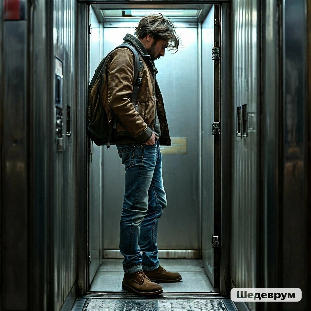 Артур застрял в лифте (сгенерировано Шедеврум)