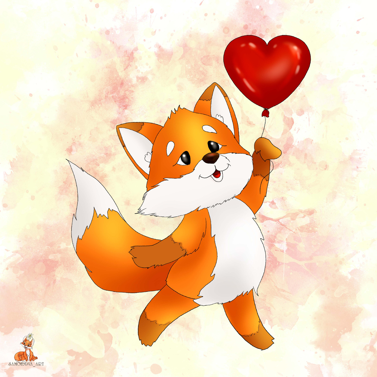 Лисенок с воздушным шариком