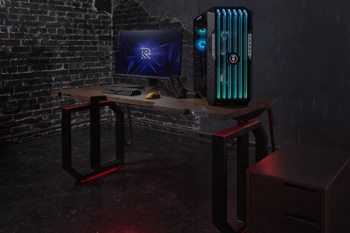 геймерский умный стол из дуба с подьемным механизмом 