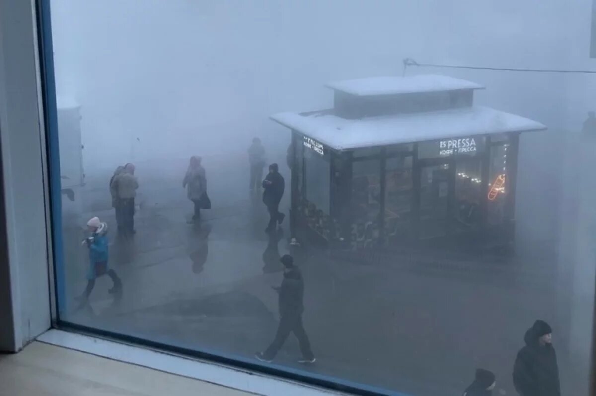    Из-за прорыва трубы у «Приморской» пришлось отключить отопление домов