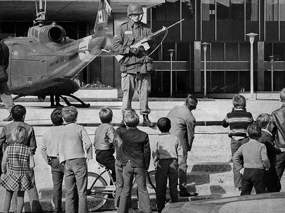 Канадские солдаты в 1970 г. были введены в города Квебека