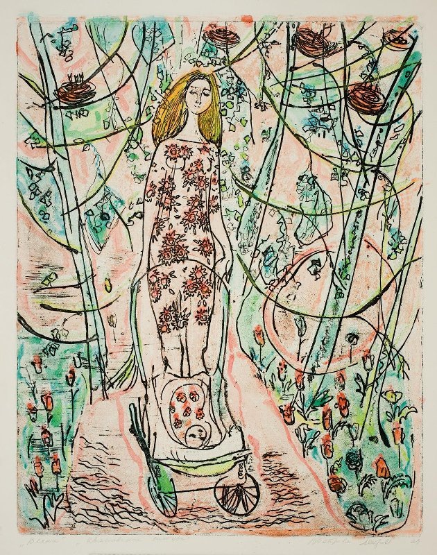 Весна 93,5х62, бум., офорт с монотипией