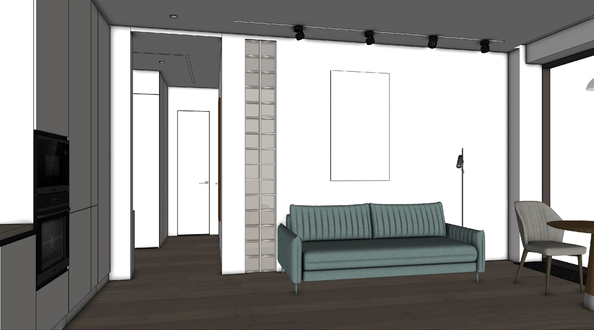 Тонированный эскиз кухни-гостиной