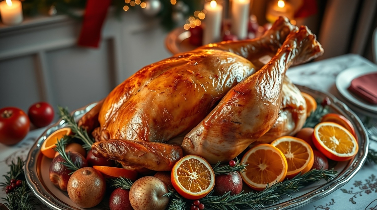 Рождественский гусь – главное украшение праздничного стола. В меру румяный, с хрустящей корочкой и сочным мясом 🦢✨