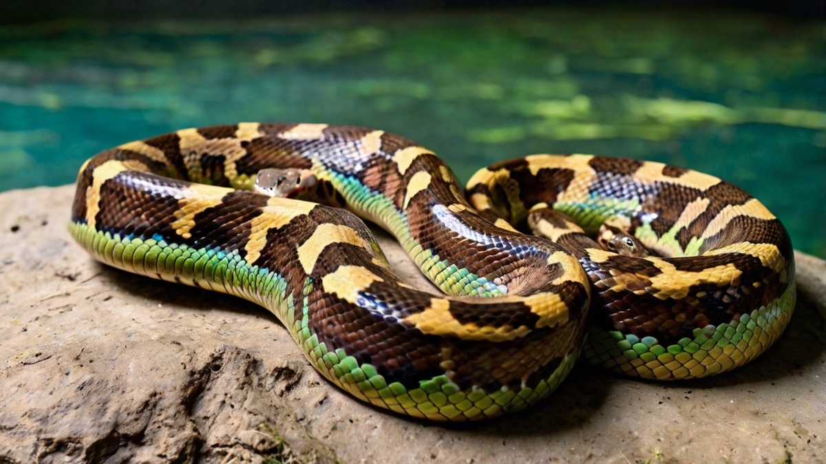 Радужный удав – крупная, но удивительно спокойная змея, которая легко приручается и не требует сложного ухода