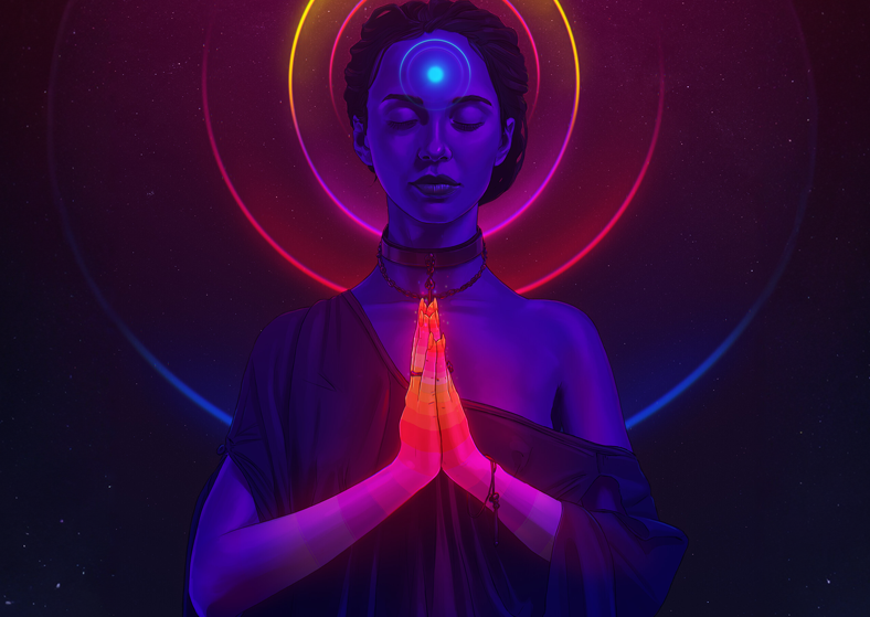 Тонкий мир - эфирное простраство: чакры - artstation.com 