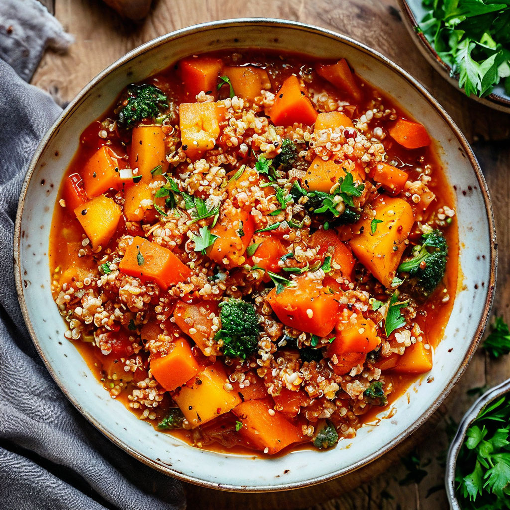 Овощное рагу с киноа 