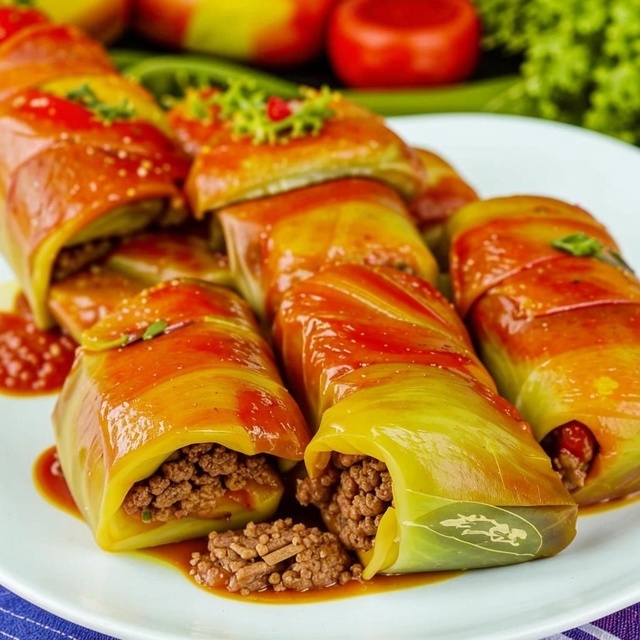 Голубцы с мясным фаршем и булгуром в казане