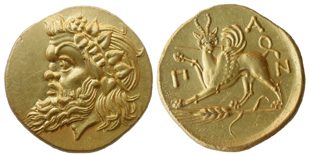 Золотой статер Пантикапейского царства.
