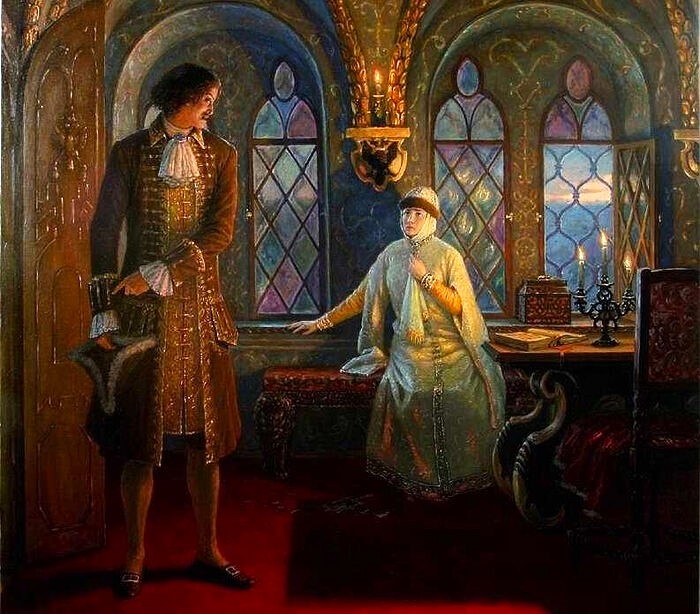 Пётр I и его первая жена Евдокия Лопухина