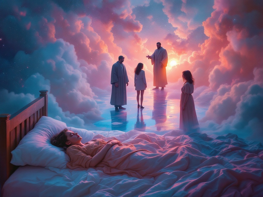    К чему такое снится: На картине изображены три фигуры - два мужчины в рясах и женщина в черных туфлях, стоящая в луже. Один из мужчин активно жестикулирует, выражая недовольство. Рядом с