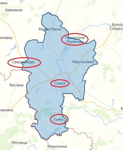   Карта СВО. Территории Курской области, находящиеся в оккупации ВСУ, по версии проекта "lostarmour".