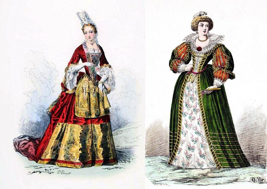 Женский костюм XVII века. Источник изображения: files.mediiia.ru