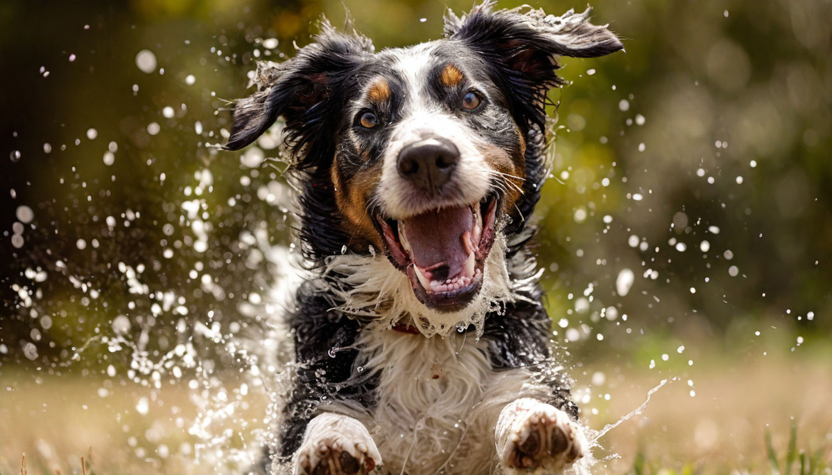 Ваш питомец успешно выполняет команду ‘Отряхивайся’