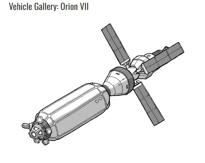 Космический корабль «Орион-7». Иллюстрация с официального сайта писателя Дэвида Веллингтона
