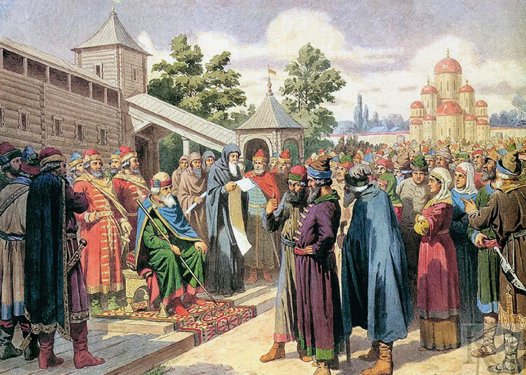Ярослав Мудрый с дружиной за составлением «Русской Правды 